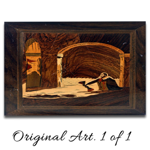 Man Pondering Inlayed wood wall art