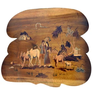 Indian Village farmers - Pure rose wood inlay Art <span class="btrack-badge btrack-inline-badge" title="Blockchain Tracked">🔗</span>