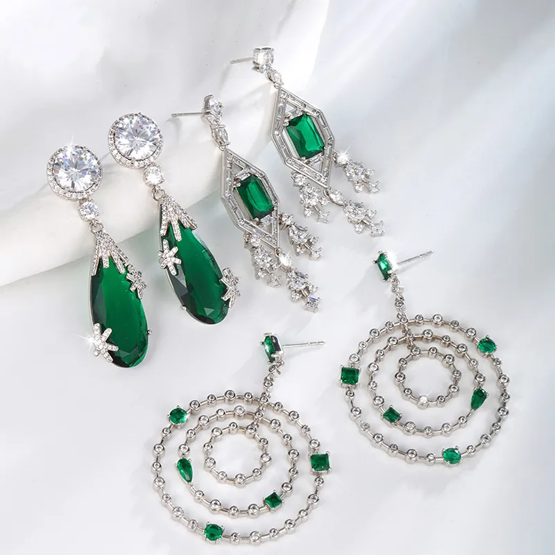 Water droplet Platinium plated drop earrings